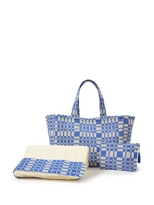 Cabana Lecce geometric-print beach set - Blue