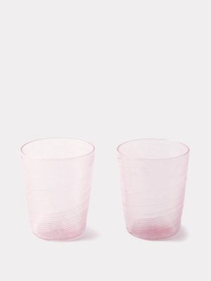 Cabana Magazine - Set Of Two Rigadin Murano Glasses - Womens - Lilac Pink