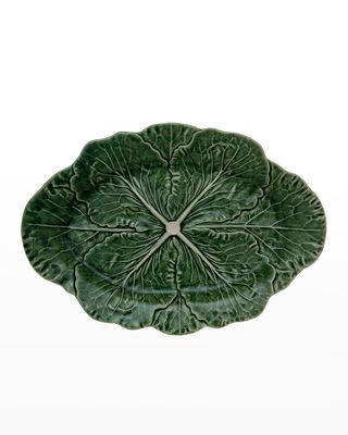 Cabbage 15" Oval Platter, Green