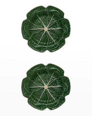 Cabbage Charger Plates, Green - Set of 2