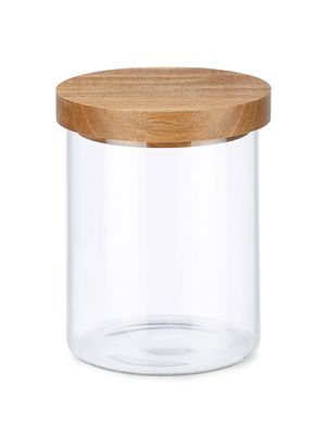 Cabinets, Laundry, & Open Shelving Glass Jar - Acacia Lid - Size Small - Acacia Lid - Size Small