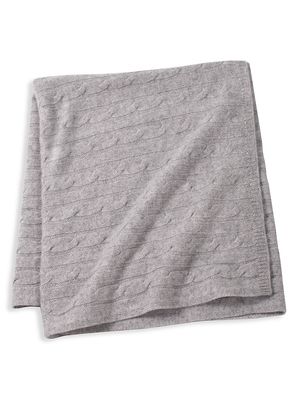 Cable Knit Cashmere Blanket - Grey - Grey
