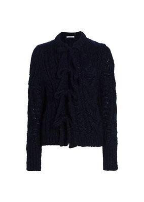 Cable Tie-Front Cardigan