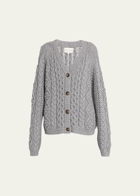 Cable Wool Cashmere Cardigan