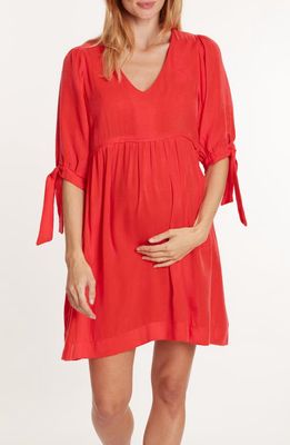 Cache Coeur Amy Maternity/Nursing Babydoll Dress in Coral 