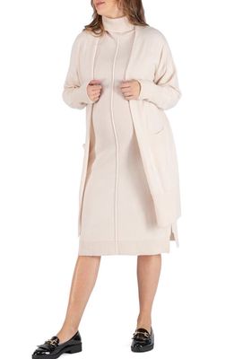 Cache Coeur Laurie Wool & Cashmere Longline Maternity/Nursing Cardigan in Sand