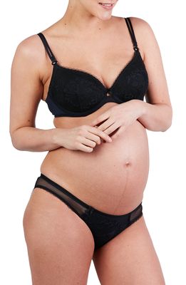 Cache Coeur Louise Embroidered Maternity/Nursing Bra in Marine