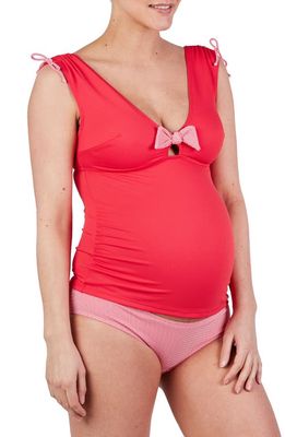 Cache Coeur St. Tropez Maternity Tankini Swimsuit in Red
