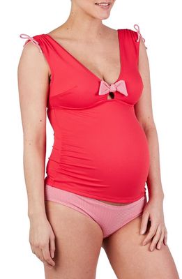 Cache Coeur St. Tropez Maternity Tankini Swimsuit in Red