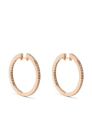 CADA 18kt rose gold diamond medium hoop earrings - Pink