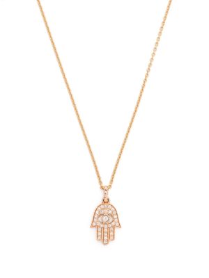 CADA 18kt rose gold Hand of Fatima diamond pendant - Pink