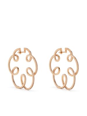 CADA 18kt rose gold looping diamond hoop earrings - Pink