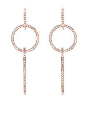 CADA 18kt rose gold triple hoop diamond earrings - Pink