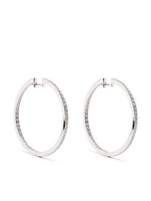 CADA 18kt white gold diamond large hoop earrings - Silver