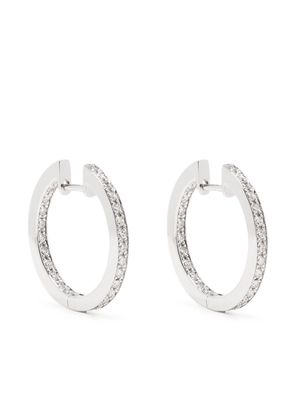 CADA 18kt white gold diamond small hoop earrings - Silver