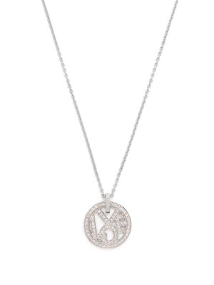 CADA 18kt white gold Love diamond mini pendant necklace - Silver