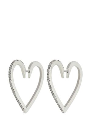 Cadar 18kt white gold Heart diamond earrings - Silver