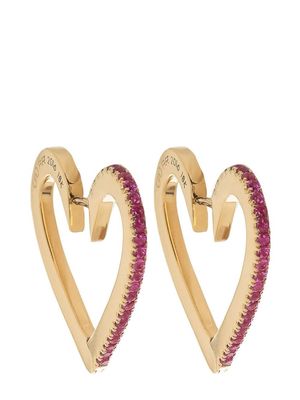 Cadar 18kt yellow gold Heart ruby earrings