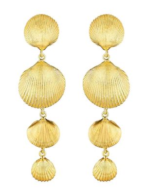 Cadar 18kt yellow gold Shell drop earrings