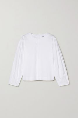 Caes - Lyocell And Cotton-blend Poplin Blouse - White
