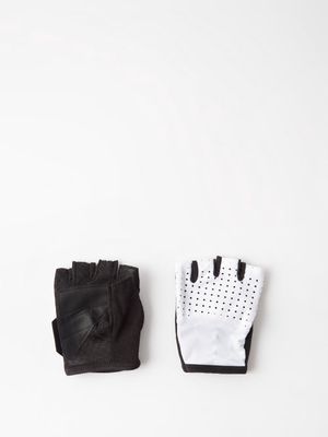 Café Du Cycliste - Summer Fingerless Cycling Gloves - Mens - Black White