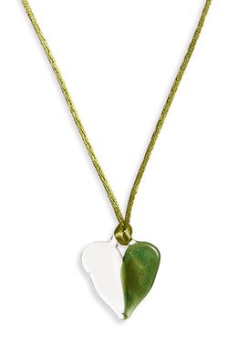 CAFE FORGOT x Alterita Glass Heart Pendant Necklace in Green