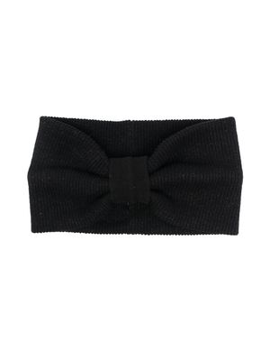 Caffe' D'orzo fine-knit bow-knot headband - Black