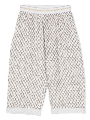 Caffe' D'orzo floral-print straight trousers - White