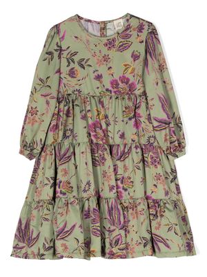 Caffe' D'orzo floral-print tiered dress - Green