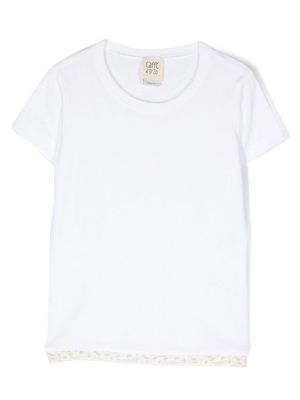 Caffe' D'orzo laced trim cotton T-shirt - White