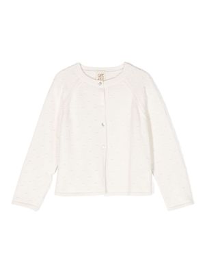 Caffe' D'orzo pointelle-knit cotton cardigan - White