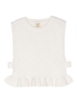 Caffe' D'orzo pointelle-knit cotton vest - White