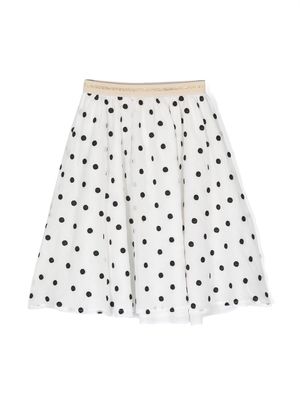 Caffe' D'orzo polka-dot flared skirt - White
