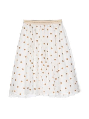 Caffe' D'orzo polka-dot straight skirt - White