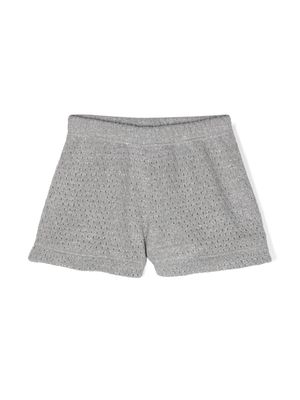 Caffe' D'orzo Selene open-knit shorts - Grey