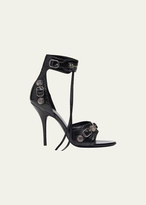 Cagole Lambskin Ankle-Cuff Stiletto Sandals