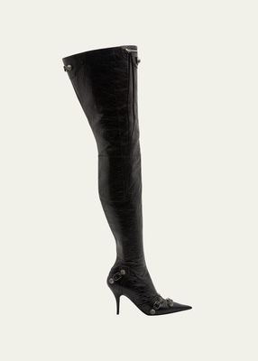 Cagole Leather Stud Over-The-Knee Boots
