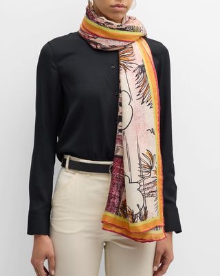 Cairo Pink Cashmere-Blend Scarf