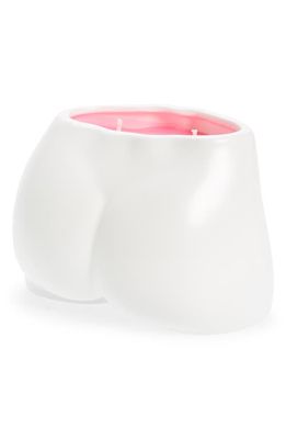 CAIYU CANDLE Le Petit Derrière Ceramic Candle in Matte White Pink Wax