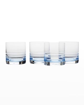 Cal Blue Ombre Old Fashioned Glasses, Set of 4