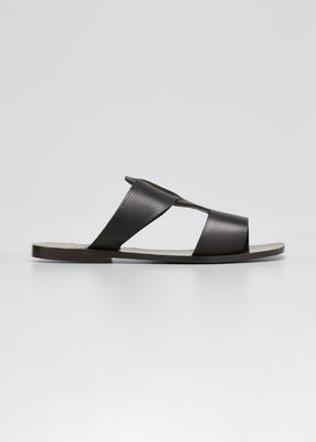 Calfskin Flat Slide Sandals