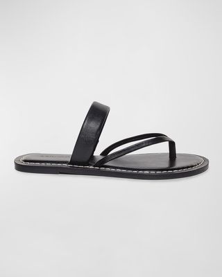 Calfskin Flat Thong Slide Sandals