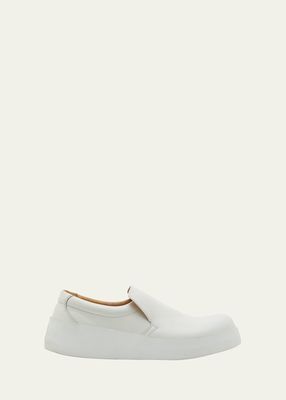 Calfskin Leather Slip-On Sneakers
