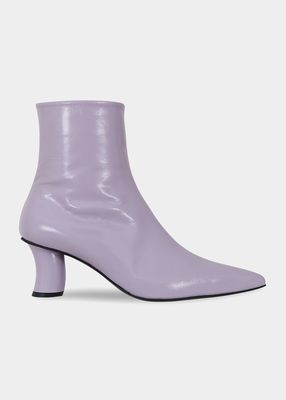 Calfskin Point-Toe Ankle Boots