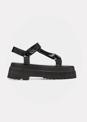 Calfskin T-Strap Sporty Sandals