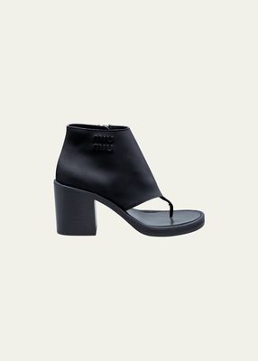 Calfskin Thong Ankle Booties