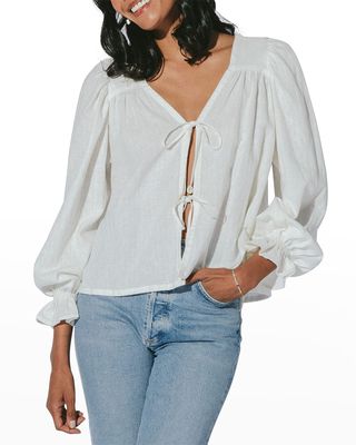 Cali Front-Tie Organic Blouse
