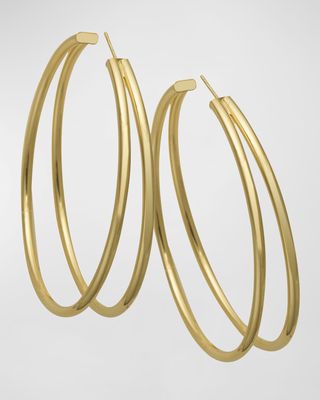 Calista Double Hoop Earrings in 18K Yellow Gold