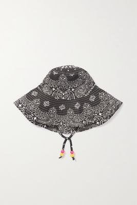 CALL IT BY YOUR NAME - Capeline Bead-embellished Paisley-print Cotton Bucket Hat - Black