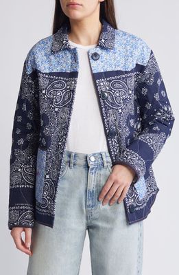 CALL IT BY YOUR NAME x Liberty London Mixed Print Quilted Jacket in Navy